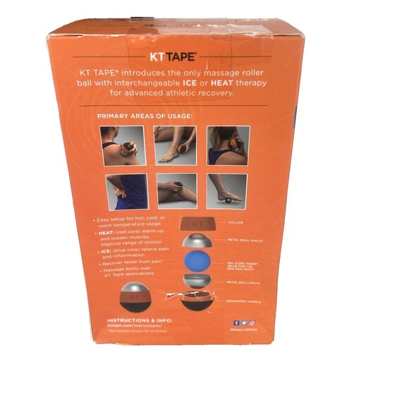 KT Tape Recovery Ice /Heat Massage Roller Ball Interchangeable Inserts Recovery - Picture 6 of 7